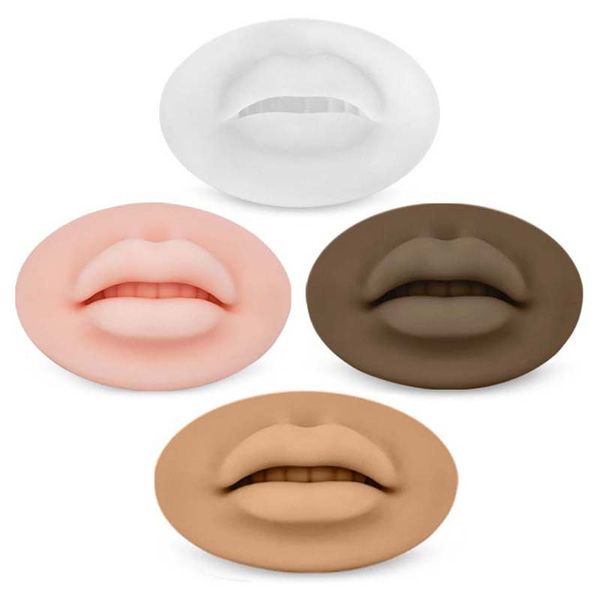 Nouveaux lèvres de bouche ouverte nue 5D 4 couleurs pratiquer la peau de silicone pour le maquillage semi-permanent débutant et les tatoueurs expérimentés