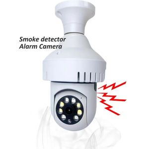 Nouveau alarme de fumée de caméra WiFi 5G 2MP E27 Bulbe Indoor Human Detect Night Vision CCTV Sécurité WiFi Surveillance Caméras d'incendie