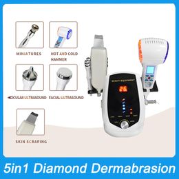 Nouveau 5in1 diamant Dermabrasion peau Peeling soins du visage beauté Machine visage levage nettoyage en profondeur ultrasons peau épurateur chaud froid marteau Microdermabrasion