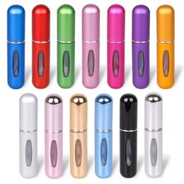 Nouveau récipient liquide portable à atomiseur de parfum de 5 ml pour cosmétique mini aluminium spray alcochol vide bouteille rechargeable pour voyager pour