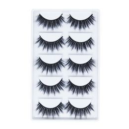 Nuevo 5 par/set de pestañas postizas de visón 3D, pestañas postizas naturales, extensión de pestañas, herramienta de maquillaje de pestañas de visón hechas a mano