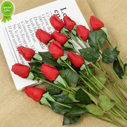 Nuevo 5 uds 45cm flor de Rosa Artificial decoración del jardín del hogar flores falsas de tacto Real DIY boda ramo de novia regalo del Día de San Valentín