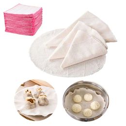 new 5Pcs Cotton Steamer Cloth Round Cotton Gauze Drawer Steamer Mat Stuffed Buns Steamed Bread Steamer Kitchen Steamer steam cloth for