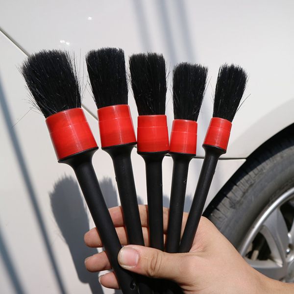 Brosse de nettoyage de vitres de voiture, 5 pièces, outil de nettoyage automatique, ensemble de détails de nettoyage de voiture, sortie d'air de tableau de bord, outils de brosse de nettoyage, accessoires de lavage de voiture