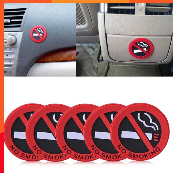 NOUVEAU 5 PCS Auto auto de haute qualité Autocollant en caoutchouc No Fumer Sign Warning Car Taxi Decal Sticker Car Autocollants