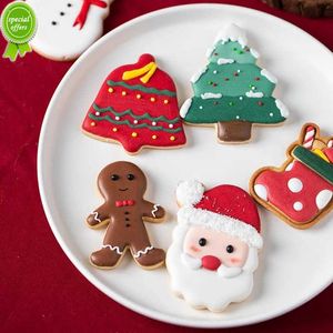 Nuevo 5 unids/set cortador de galletas de Navidad pan de jengibre molde de árbol de Navidad herramienta de decoración de pasteles de Navidad regalo de Navidad molde de galletas para hornear DIY