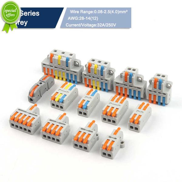 Nuevo divisor de conector de Cable compacto Universal de 5 uds., bloque de terminales de empalme de Cable eléctrico rápido para conectores de cableado pequeños de 28-12AWG