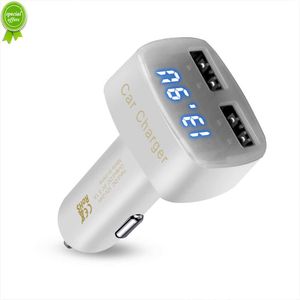 Nouveau chargeur de voiture 5V 3.1A double USB universel 4 en 1 tension/température/courant testeur adaptateur affichage LED numérique pour Huawei