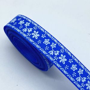 Nouveaux rubans de fleurs imprimées de 15 mm de 15 mm Grosgrain pour le mariage décorations de fête de Noël diy ribans d'artisanat