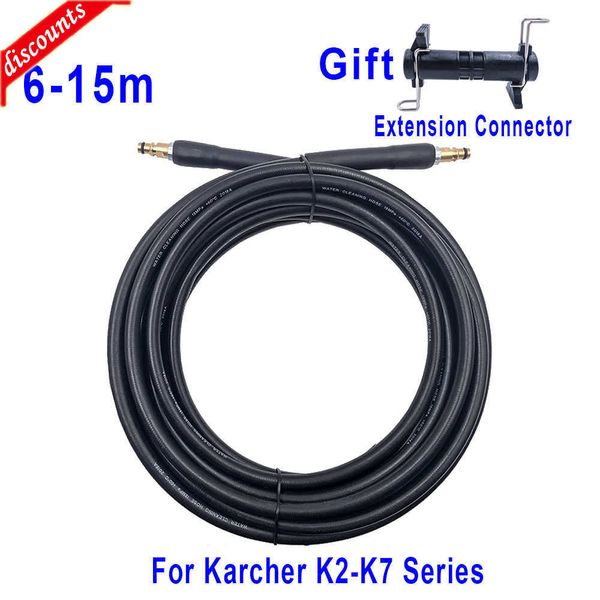 Nouveau 6-15m tuyau de laveuse à haute pression tuyau de laveuse de voiture tuyau d'extension de nettoyage de l'eau tuyau d'eau à connexion rapide pour Karcher K2-K7