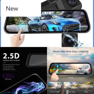 Nieuwe 6,99 inch Full HD 1080p achteruitkijkspiegel Automobile Dash Cam IPS Touchscreen Auto -rijrecorder met achteruitkijkcamera