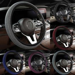 Nieuwe 6 kleuren bling diamant auto stuurwielbedekking universele elasticiteit regenboog voertuig stuurwielbeveiliging auto-accessoires