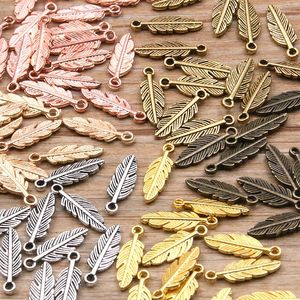 Nieuwe 6 kleuren metalen zink legering mini bladeren charmes passen juwelier planten hanger charmes maken diy handgemaakt vaartuig