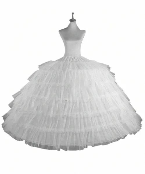 Nuevo 6 Hoops Big White Quinceanera Dr Petticoat Super Fluffy Crinoline Slip Slipkirt para Bode Ball Vesting J4yp#