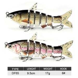 Nieuwe 6 Jointed Sections Multi Baits Hard Body Soft Tail Trout Swimbait Silicone Pike Kunstbaar Lokken