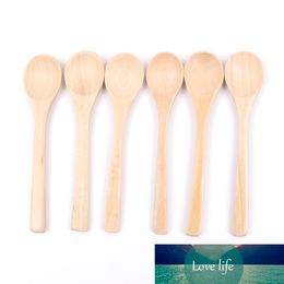 Nieuwe 6 stuks / partij 12.6 cm Wave Mini Wood Lepel Statie Keuken Tool Soep Dessert Koffie Roeren Ijs Dessert Kinderen SP