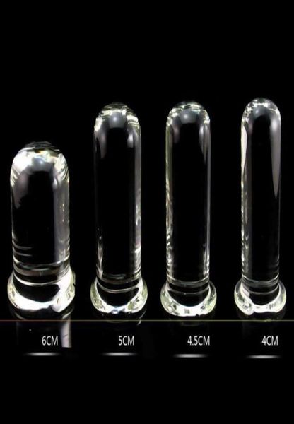 Nuevo con consolador de vidrio de 6 tamaños enorme enorme pene de cristal enchufe anal juguetes sexy adultos para mujeres g spot estimulador suave 2625942