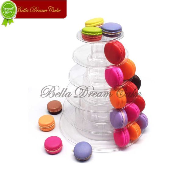 Nouveau 6 niveaux Macaron présentoir Cupcake tour support gâteau supports PVC plateau pour mariage anniversaire gâteau décoration outils ustensiles de cuisson