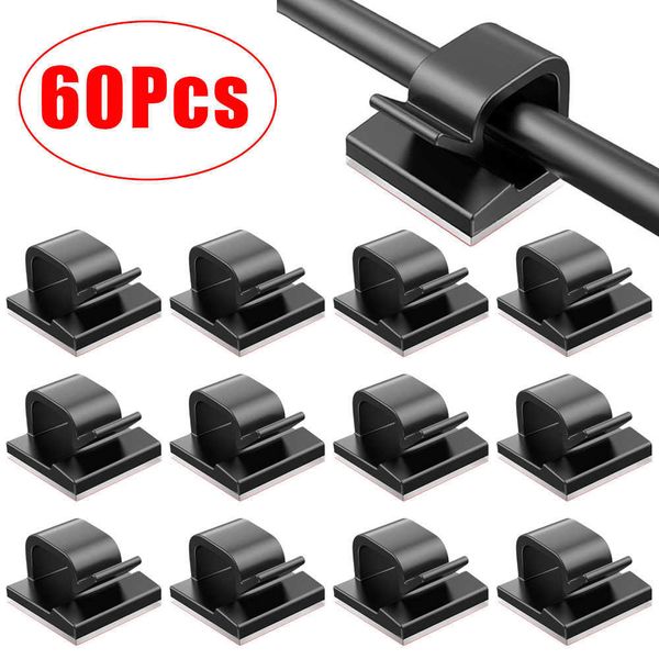 Clips organizadores de cables de 60 uds.