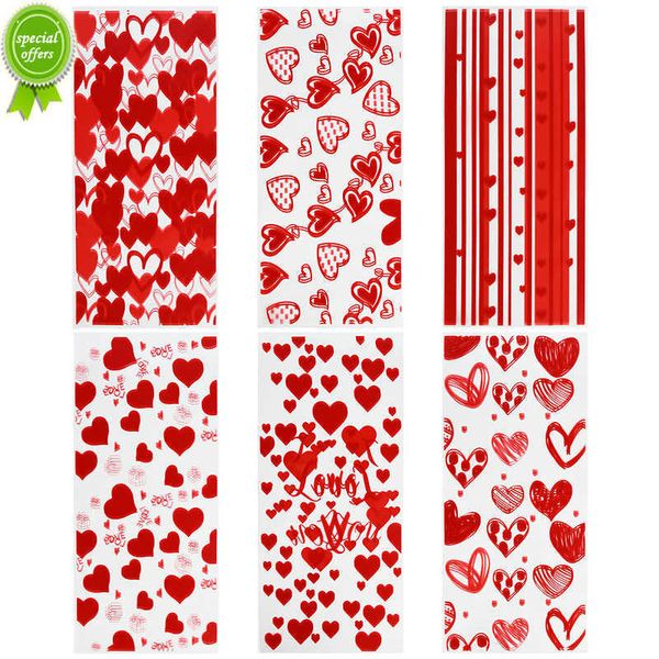 Nuevo 60 uds bolsas de dulces de corazón de amor de estilo mixto bolsa de regalo de plástico para decoración de fiesta de cumpleaños de boda regalos de San Valentín bolsa de embalaje