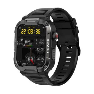 Nieuwe 66 Outdoor Three Defense Bluetooth Call Smart Watch Roterende knop Hartslag Hartslag Blooddruk Voice Assistant Stop Watch