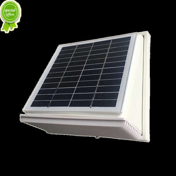 Nuevo ventilador de pared solar de plástico 68CFM 2.5W Ventilador Extractor Diámetro del conducto de aire 120 mm para invernadero de cobertizo