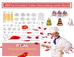 NOUVEAU 68PCS GAKE BOKE COOKIE MOULON Fondant Sugar Craft Gire Plongeur Coupes Coupes Gâteau Décoration de fleurs Modèles de fleurs Modèles 4522912