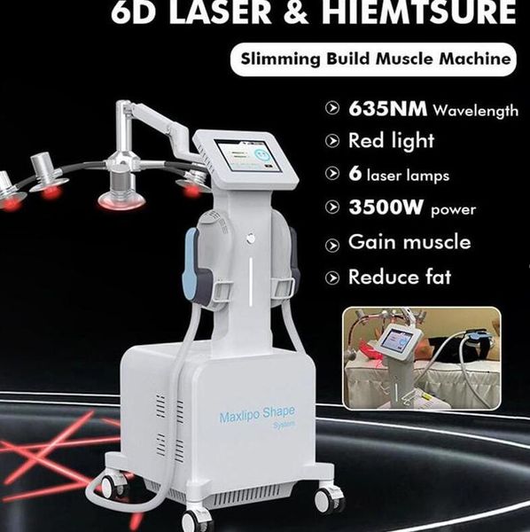 Nouveau 6D diode Lipo Laser Minceur machine Hiemt Fat Removal forme peau resserrer Body Sculpting Building Muscle EMslim Fat Burning Slim Beauty Equipment