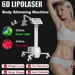 Nouveau 6D Lipolaser Minceur Machine Perte De Poids Élimination De La Cellulite Brûleur De Graisse Écran Tactile De 8 Pouces 532nm 635nm Équipement De Beauté Salon Utilisation À Domicile