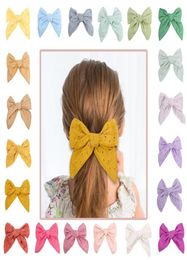 Nieuwe 6 inch Fable Bow Haarspeldjes Baby Kant Borduren Haarstrik Haarspelden Meisjes Kids Haarspeldjes Gekruld Rand Nylon Hoofdband4173869