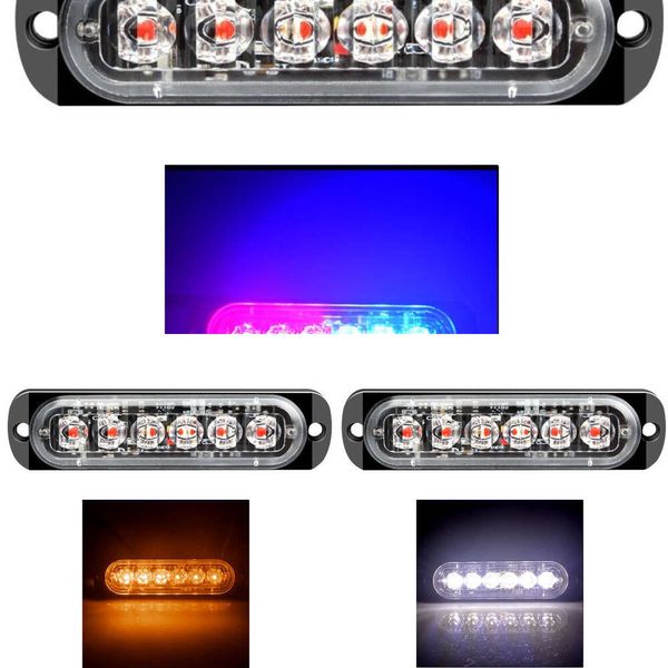 NOUVEAU 6LED 4LED STROBE AVERTISSEMENT GRILL GRILL FLICHING BRANGEDUR Emergency 12V Car Truck Trailer BACON lampe LED LED LED