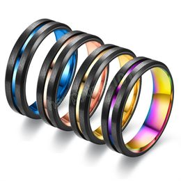 Nouveau 6mm trois en un deux couleurs titane bague en acier inoxydable bague pour hommes et femmes bijoux bague de mariage Vintage accessoires en or Rose