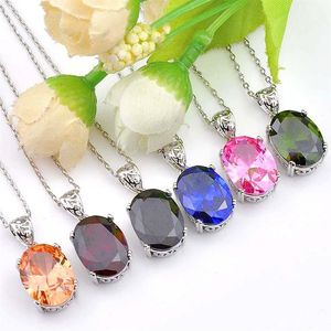 NOUVEAU 6Pc lot Luckyshine Bijoux de fiançailles Morganite kunzite Topaz Gems pendentif 925 Sterling Silver USA Israël Pendentifs de mariage Jew330s