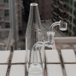 7.5 inch glazen bong dab rig recycler perc waterpijp waterpijpen rechte buis bubbler buizen met 2mm quarts banger