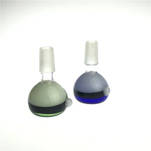 Grote emmer bongkom glas met 14 mm mannelijk wit groen blauw kleur blokkeren dikke pyrex glazen kommen water roken