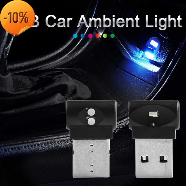 Nuovi 7 colori cambiano Mini USB Car Light Button Control LED Modeling Light Car Ambient Light Interior Light Car Interior Interfaccia USB