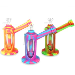 Cachimbas 7 '' cabeza de pistola de pipa de agua para fumar de vidrio de siliocne de pipas de agua Heady shisha dab rig