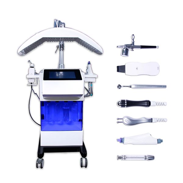 Nuevo 7 en 1 Hydra Face Machine Hidrodermoabrasión Limpieza PDT Máquina de terapia de luz Equipo profesional de rejuvenecimiento de la piel Equipos faciales