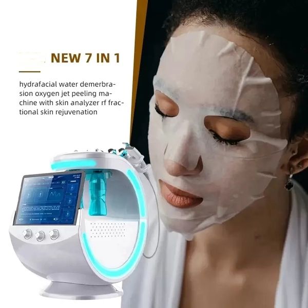 Nouveau 7 en 1 Hydro Facialn Équipement RF Analyseur de peau Microdermabrasion faciale Diamant Hydra Eau Oxygène Peeling Machine de nettoyage