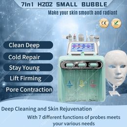 Nouveau 7 en 1 Hydrogène Oxygène Petite Machine à Bulles RF Instrument de Beauté Soins de la Peau Spa du Visage H2O2 Hydro Dermabrasion Rajeunissement