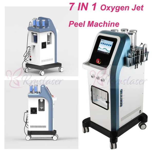 Nouveau 7 en 1 Israël technologie 8 bar jet d'oxygène peel eau dermabrasion faciale microcourant hydradermabrasion injecteur d'oxygène spa machine