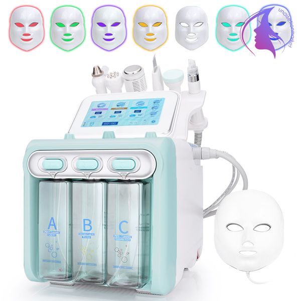 Microdermoabrasión 7 en 1 Hydra Water Limpiador facial RF Ultrasónico LED Cuidado de la piel Peeling de agua Limpieza profunda Lifting Máquina de eliminación de espinillas