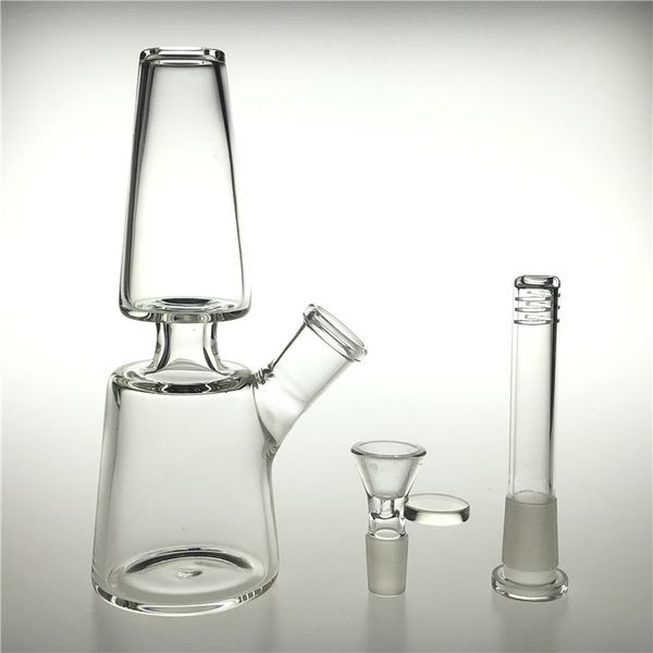 7 pulgadas Glass Dab Rigs Water Bongs Hookah Pipas para fumar con 14 mm Hembra Downstem Bowl Grueso Pyrex Beaker Recycler Heady Bong