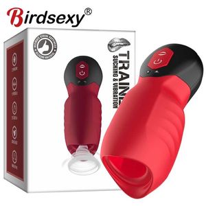 Nouveau 7 modes pénis retard formateur mâle masturbateur vibrateur automatique oral Climax sexe gland stimuler masseur jouets pour hommes 231010