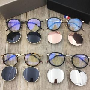 Nuevo Montura de gafas 710 para hombre, monturas con Clip para gafas de sol con lentes polarizadas, gafas ópticas marrones e710 con origi box347v