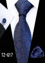 Nuevo 72 estilos Conjunto de corbata Paisley 8 cm Corbata de hombre Corbata de seda Accesorios para fiesta de boda Corbata de negocios Conjunto de pañuelo TieCufflinksHanky8867036