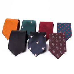 Nouveau 7 cm mode animaux motif cravates Corbatas Gravata Jacquard cravate mince affaires mariage cravate pour Men1304e