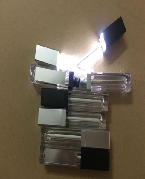 Nuevo 7 ML LED Tubos de brillo de labios vacíos Cuadrado Claro Brillo de labios Botellas recargables Contenedor Plástico Brillo de labios Embalaje de maquillaje con espejo7627527