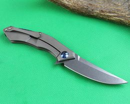 Nieuw 8,66 inch kogellager flipper vouwmes D2 Stone Wash Blade TC4 titanium legering handvat Outdoor camping wandelen EDC -messen