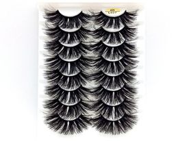 NOUVEAU 8 paires 25 mm 3D MINK LASHES BULK faux volume dramatique cils Fiche des cils de vison naturel Pack Long Wholes Faux Céliens 029499371